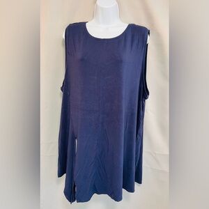 Fabletics Tank Top Womens Size 3XL Navy Mesh‎ Open front